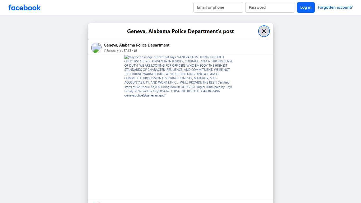 Geneva, Alabama Police Department Facebook