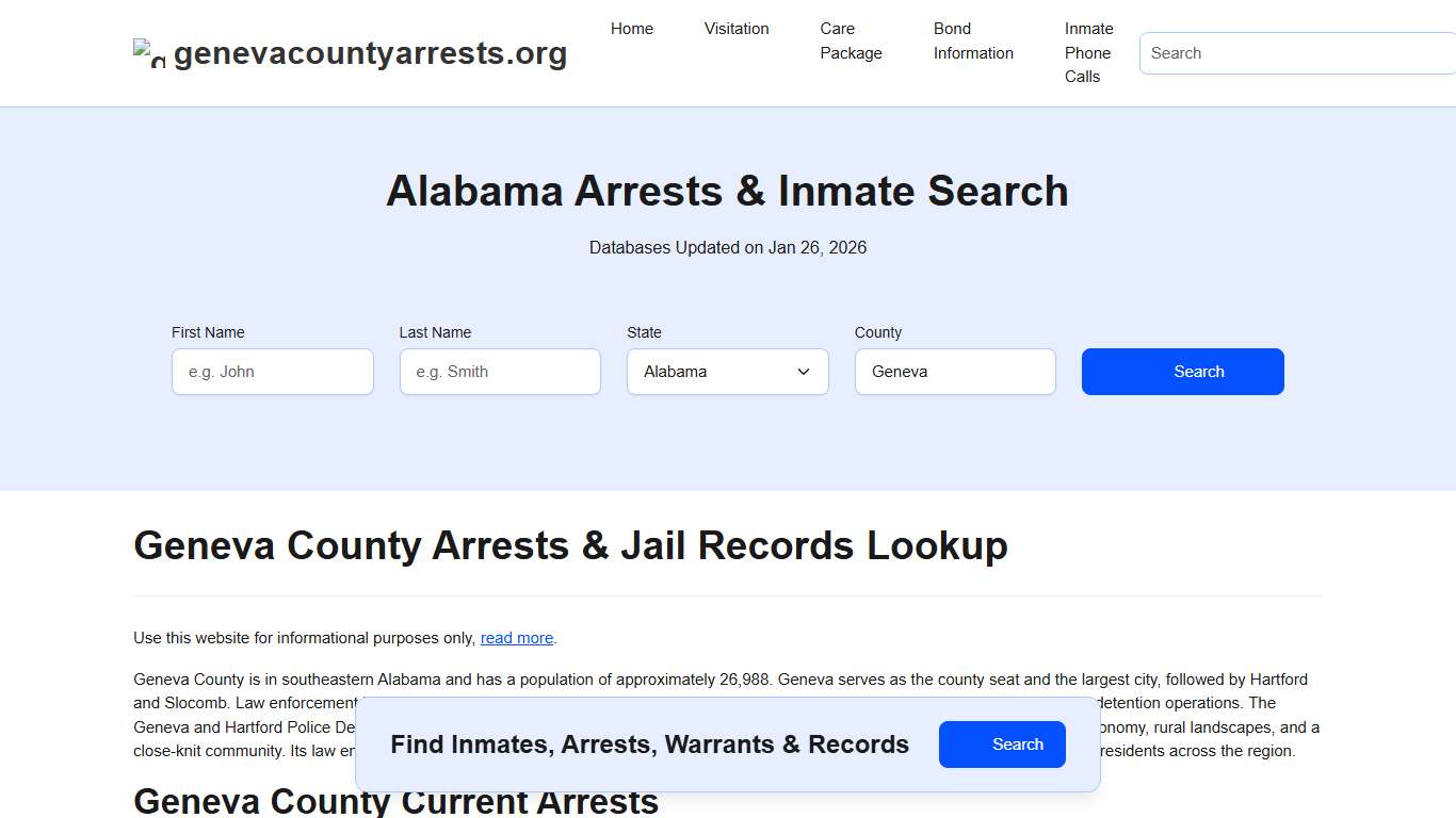 Geneva County, AL Arrests, Warrants, Police Records Search